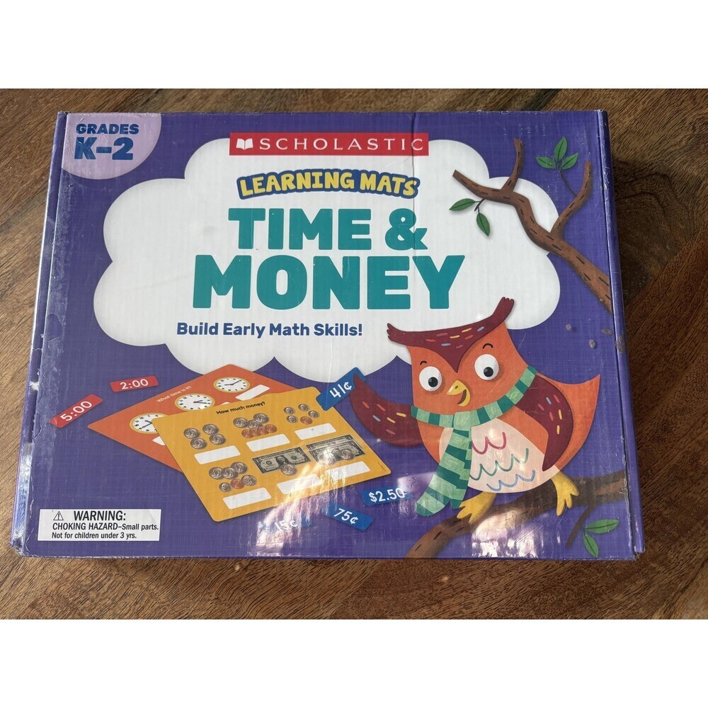 Scholastic Learning Mats Time & Money Math Kit Grades K-2 5+ Multicolor New